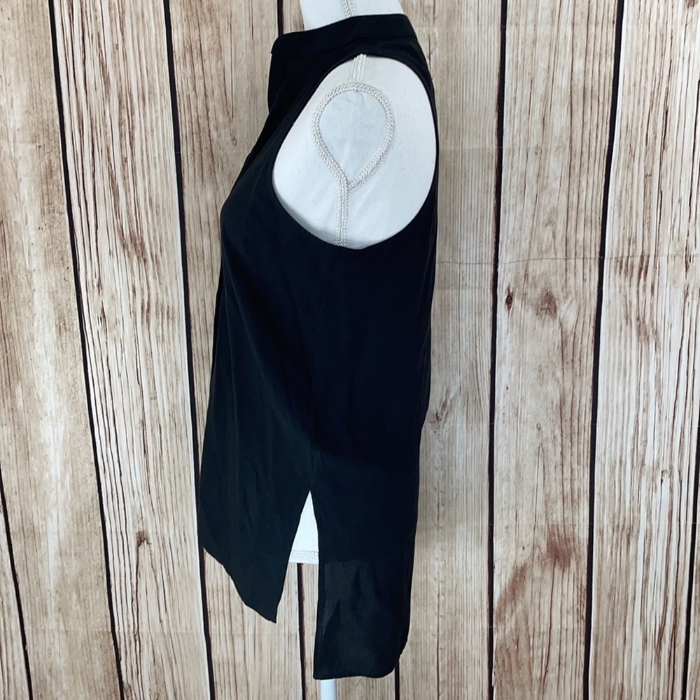 Final Touch Black Sleeveless Blouse w/Hi Low Hem - Picture 4 of 7